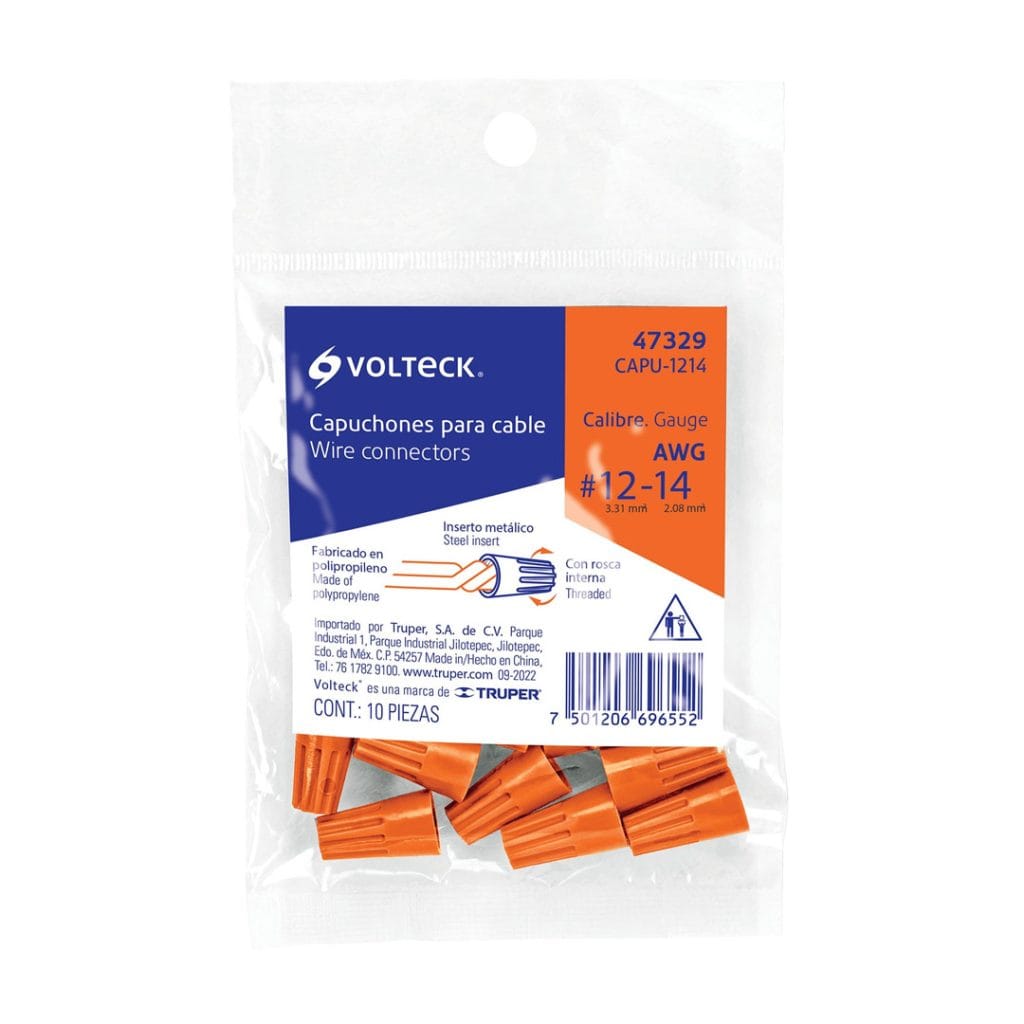 Bolsa con 10 Capuchones para Cable, Calibres 14 a 12 | PF