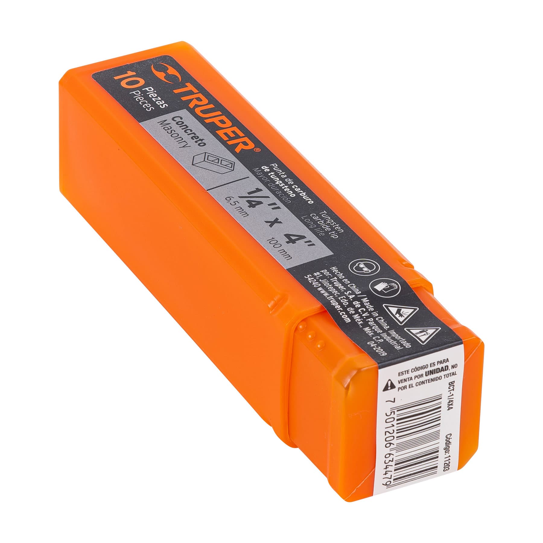 BROCA PARA CONCRETO DE 1/4 X 4, TRUPER
