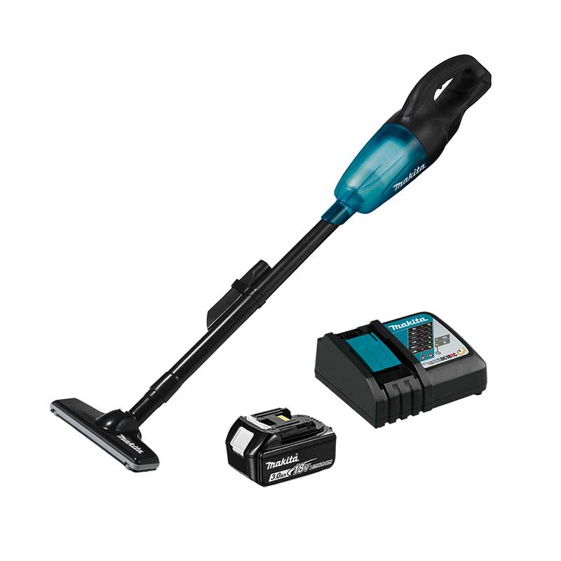 ASPIRADORA LI-ION 1 BAT 3.0 A.H C/IND Y CARG. C/BOQUILLAS, MAQ AZUL CON NEGRO 18V