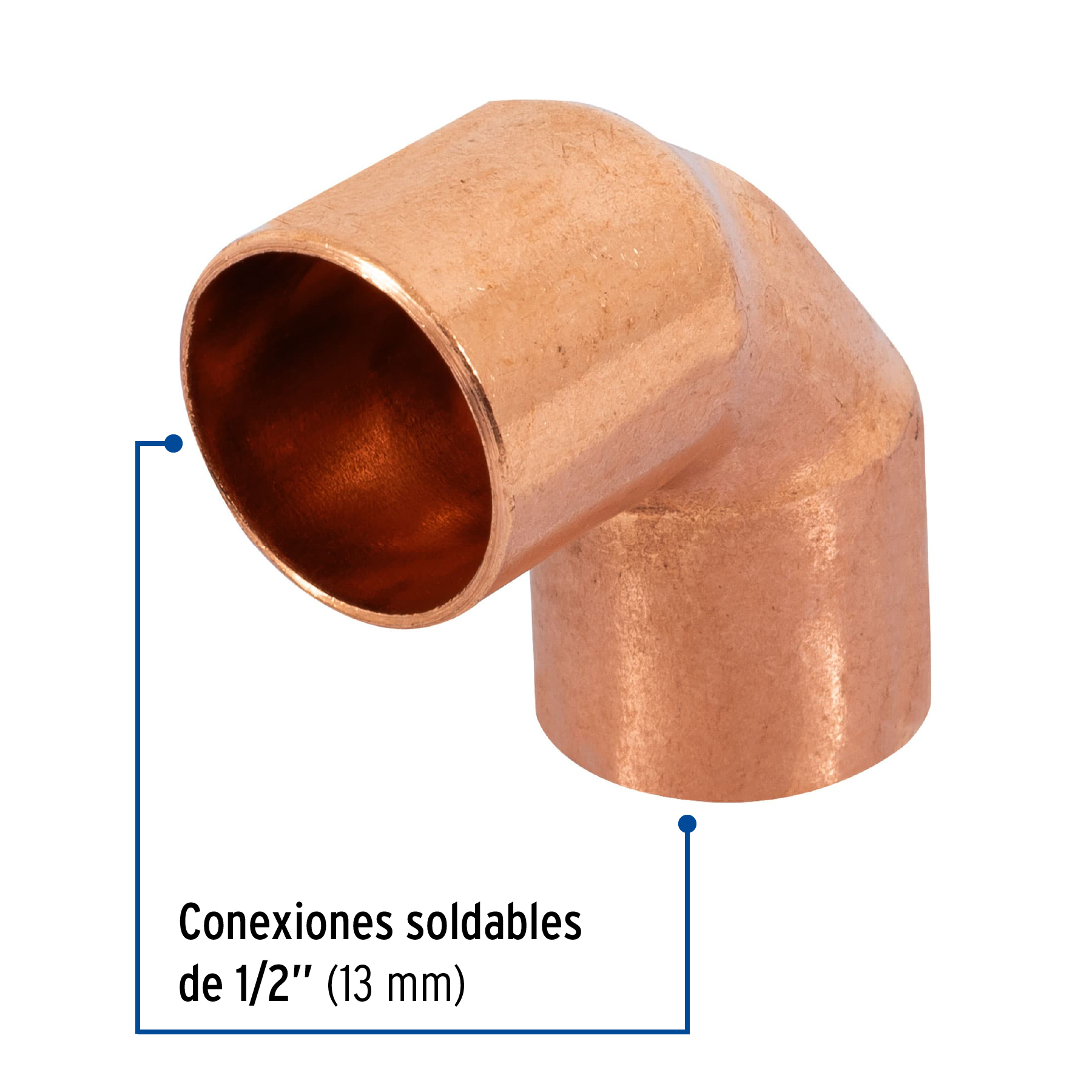 CODO 90° DE COBRE DE 1/2, FOSET