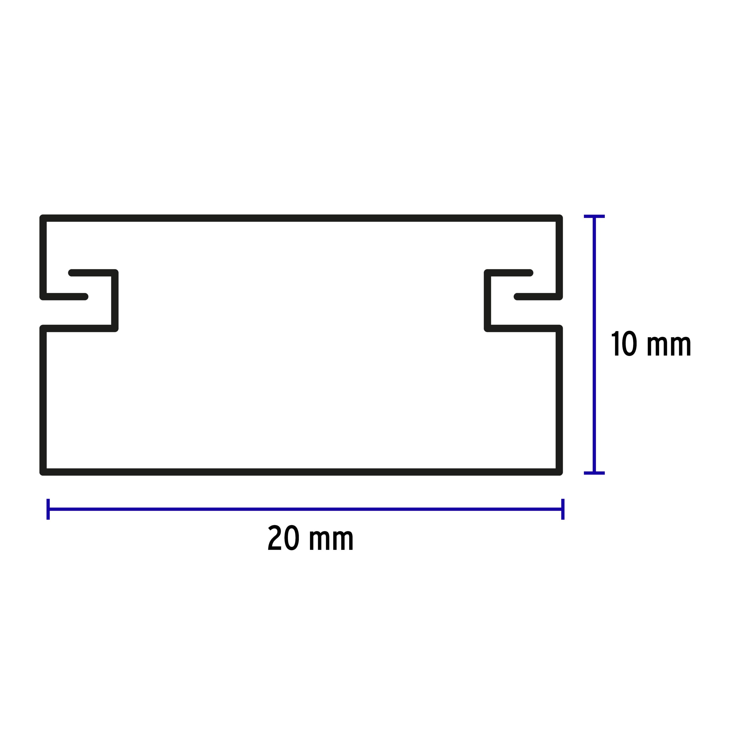 CANALETA DE 1 VÍA 10 X 20 MM, CON ADHESIVO, VOLTECK