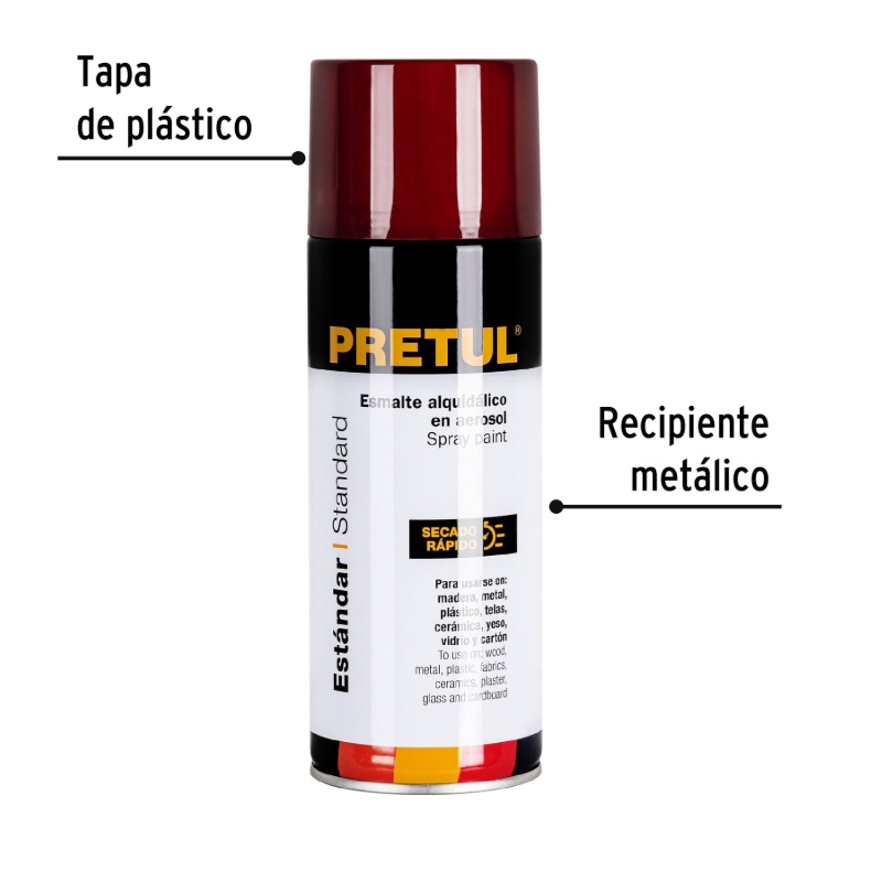 PINTURA EN AEROSOL, ROJO, 400 ML, PRETUL