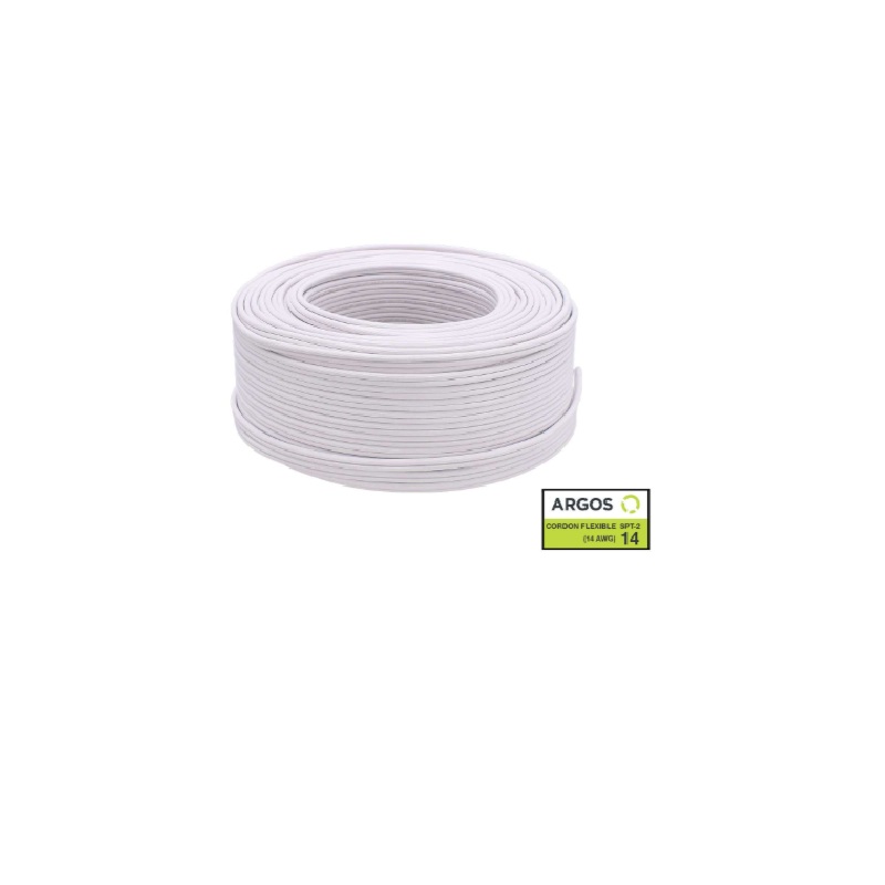 CABLE DUPLEX CAL 14 BLANCO C/100 MTS, MARCA ARGOS