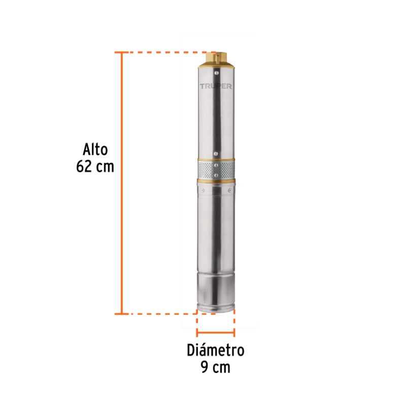 BOMBA SUMERGIBLE TIPO BALA, 1/2HP, USO AGRÍCOLA, TRUPER