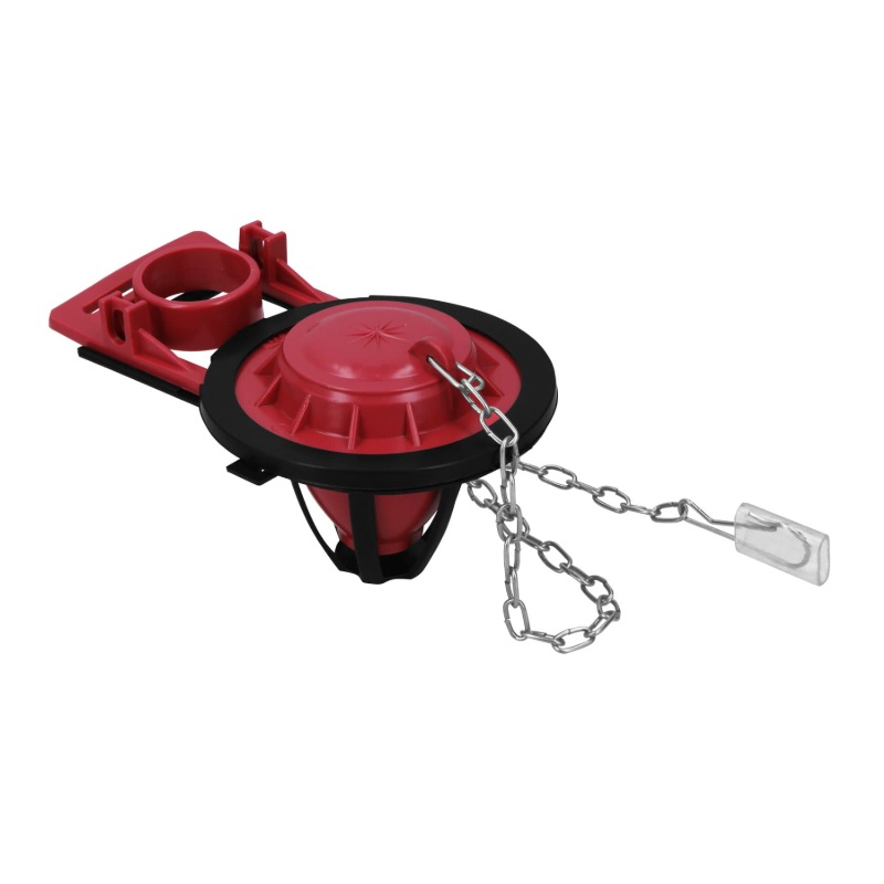 SAPO 2" PARA WC, SILICONA, ROJO, CADENA INOX, FOSET