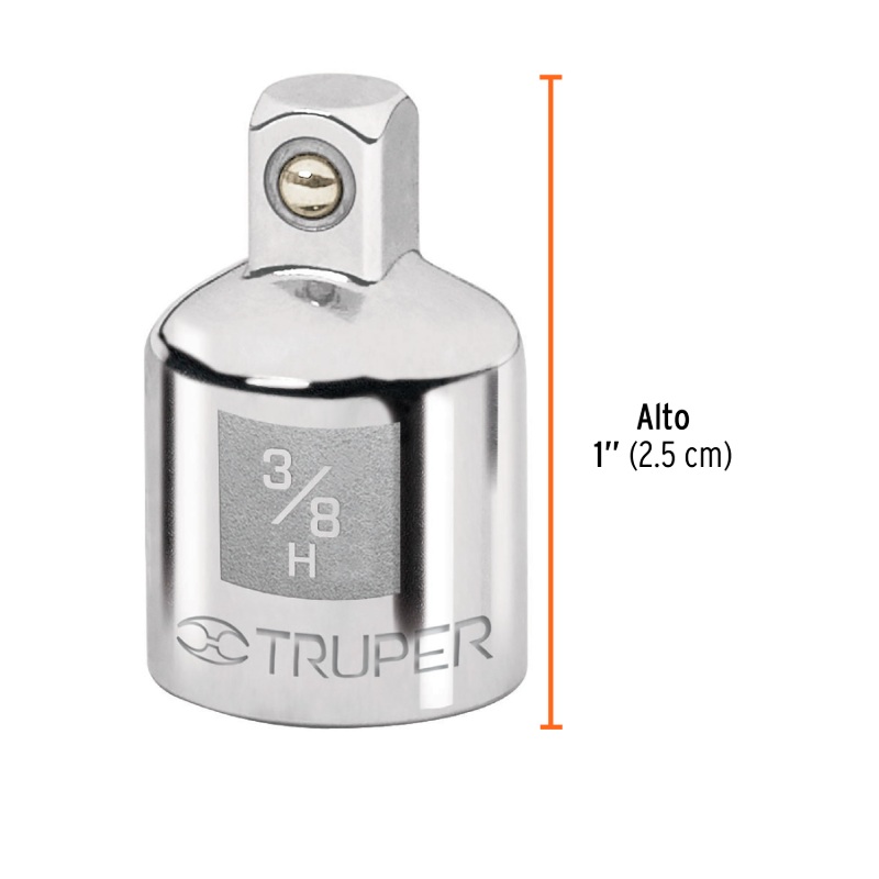 ADAPTADOR PARA MATRACA DE CUADRO 3/8" A CUADRO 1/4", TRUPER