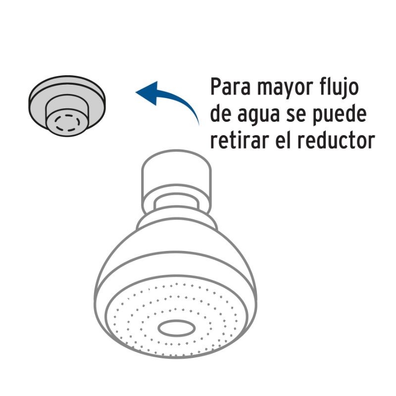 REGADERA REDONDA 2-1/2" BRAZO Y CHAPETÓN DE ACERO, FOSET