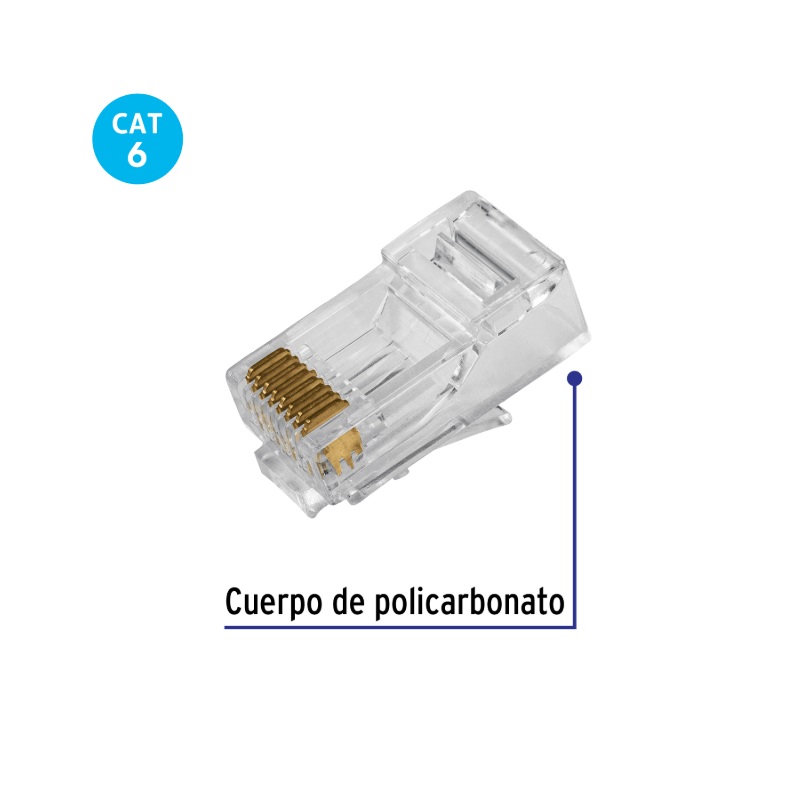 PLUG RJ45 CAT6, BOLSA CON 20 PIEZAS