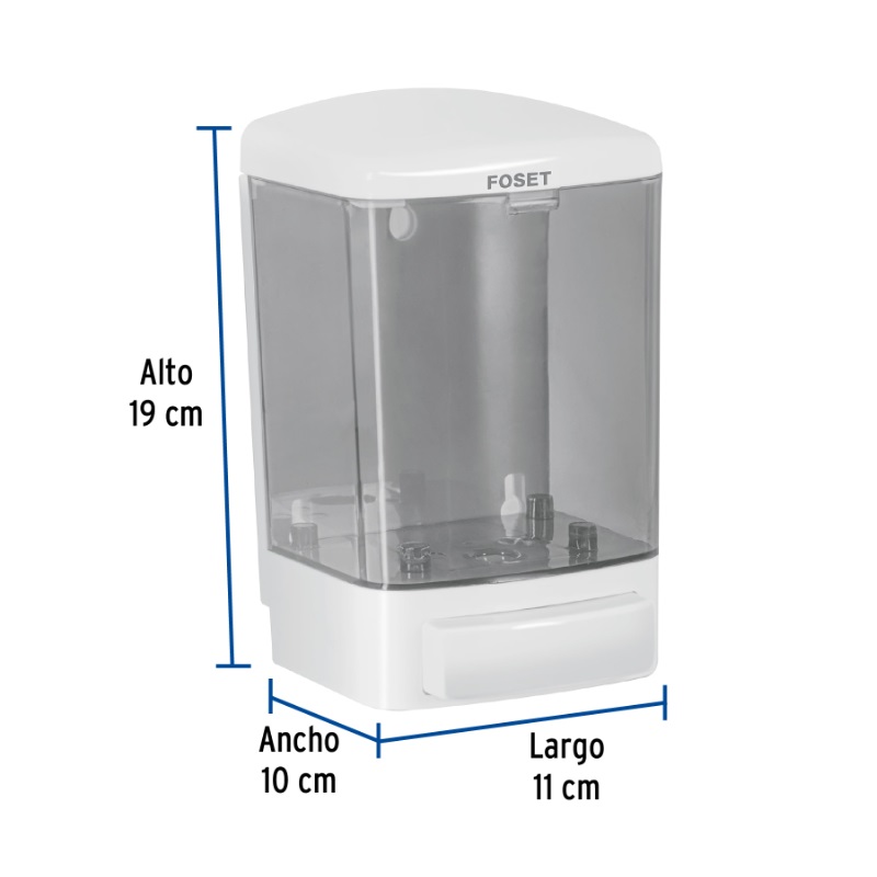 DOSIFICADOR PARA JABÓN LÍQUIDO, BLANCO, FOSET BASIC