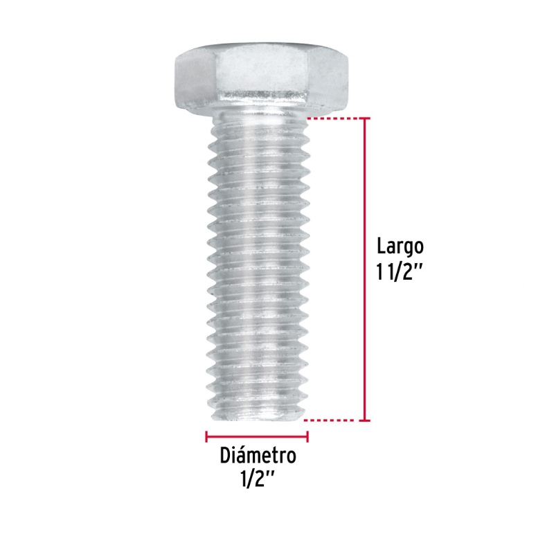 BOLSA CON 30 TORNILLOS 1/2" X 1-1/2" TIPO MÁQUINA, FIERO