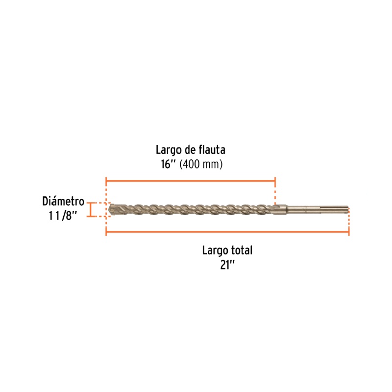 BROCA SDS MA X DE 1-1/8 X 21", TRUPER