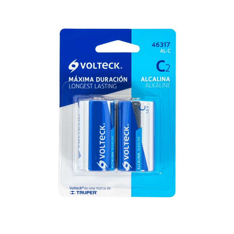 BLÍSTER CON 2 PILAS ALCALINAS C, VOLTECK