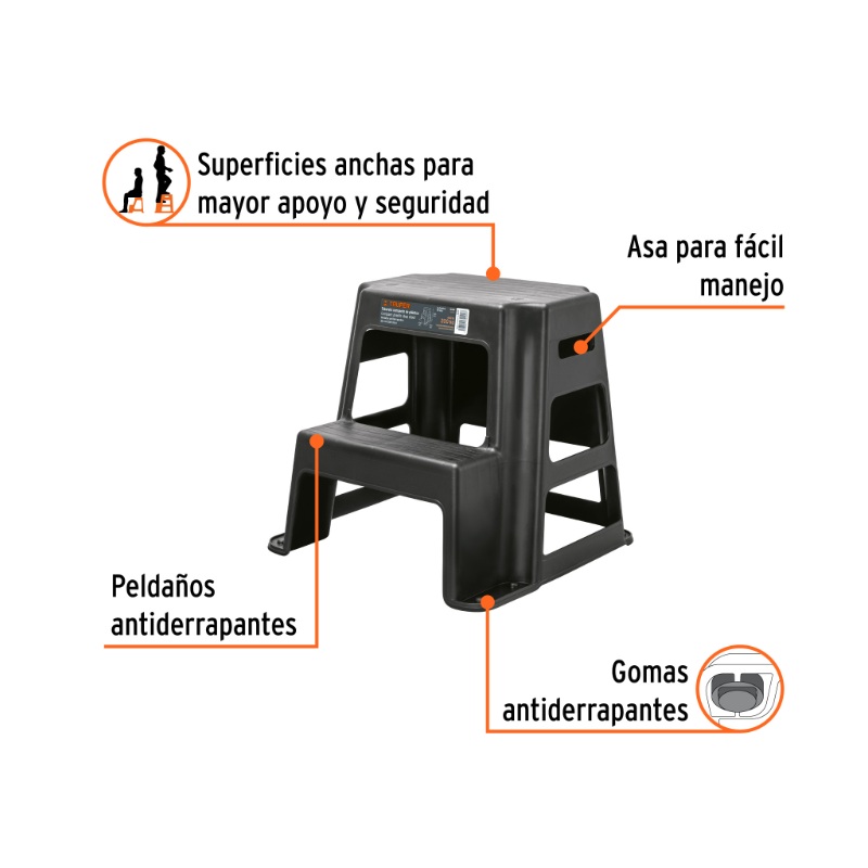 TABURETE DE 2 PELDAÑOS, TRUPER