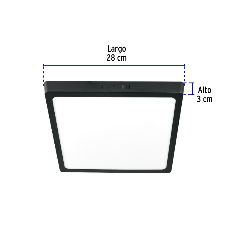 LUMINARIO LED PLAFÓN 24W 6500K, CUADRADO, NEGRO, VOLTECK