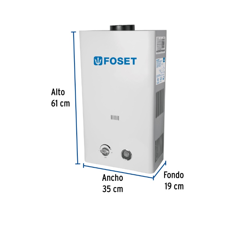 CALENTADOR INSTANTÁNEO, 13L, 3 SERVICIOS, GAS LP, FOSET