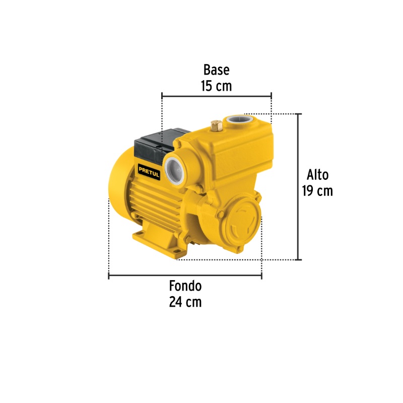 BOMBA PERIFÉRICA AUTOCEBANTE 1/2HP, USO AGRÍCOLA, PRETUL