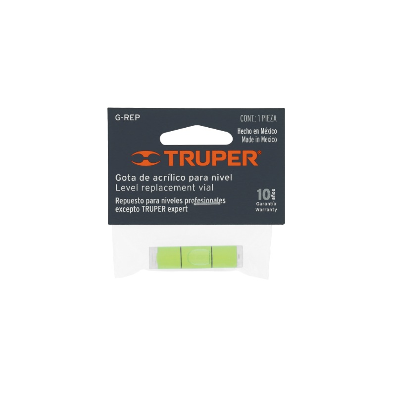 GOTA VERDE DE ACRÍLICO DE REPUESTO PARA NIVEL, TRUPER