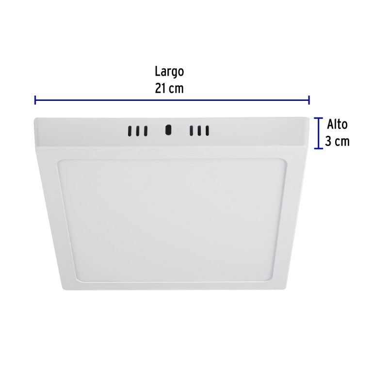 LUMINARIO LED PLAFÓN 18W 6500K, CUADRADO, BLANCO, VOLTECK
