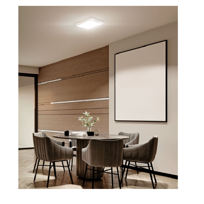 LUMINARIO LED PLAFÓN 18W 6500K, CUADRADO, BLANCO, VOLTECK