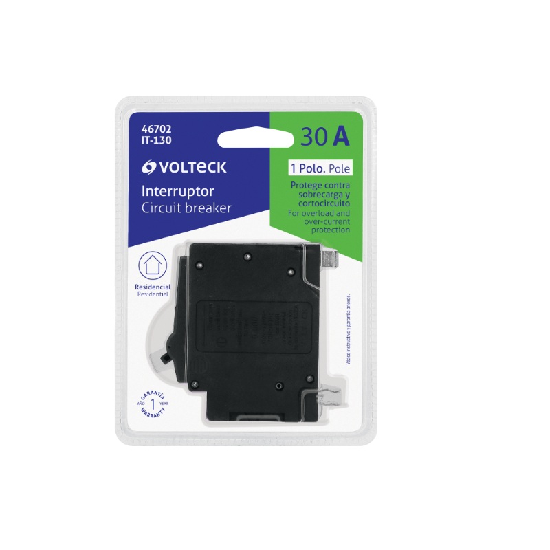 INTERRUPTOR DE 1 POLO 30A, ENCHUFABLE, VOLTECK