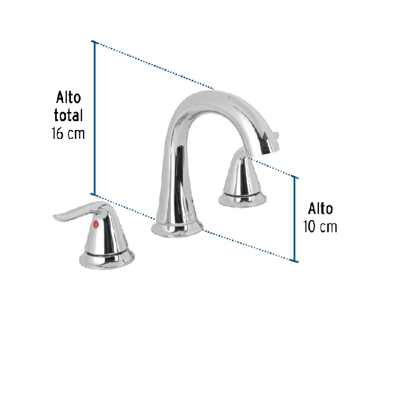 MEZCLADORA LAVABO TALADROS SEPARADOS, CROMO, FOSET AERO
