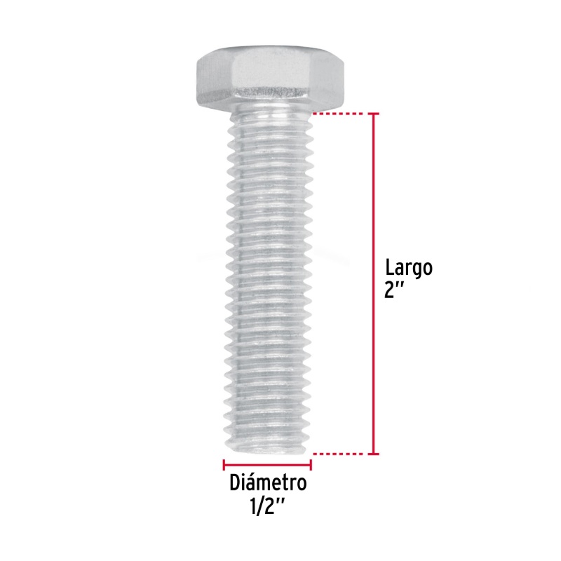 BOLSA CON 30 TORNILLOS 1/2" X 2" TIPO MÁQUINA, FIERO