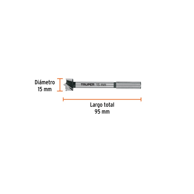 BROCA FORSTNER 15 MM PARA MADERA, TRUPER