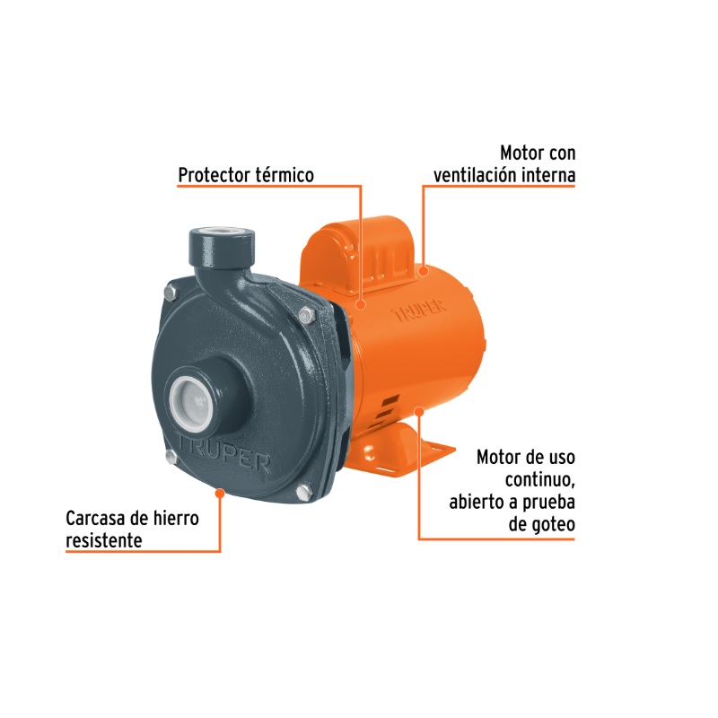 BOMBA CENTRÍFUGA PARA AGUA, 1 HP, TRUPER