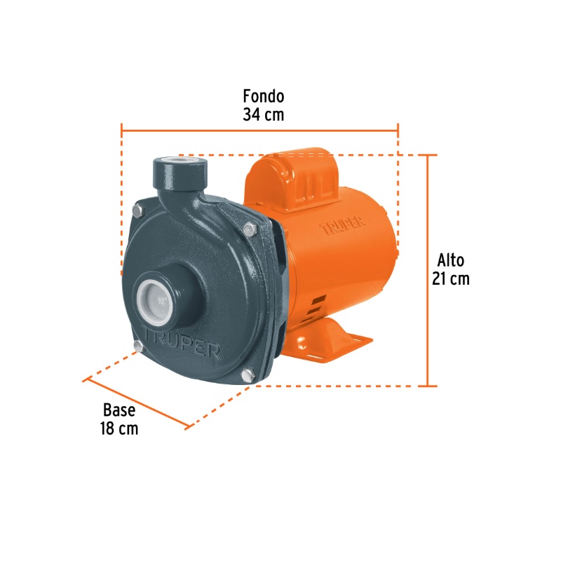 BOMBA CENTRÍFUGA PARA AGUA, 1 HP, TRUPER