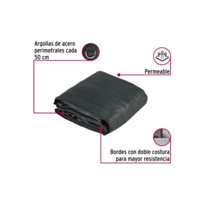 TOLDO SOMBRA 90%, RASCHEL NEGRO, 4M X 3M, FIERO